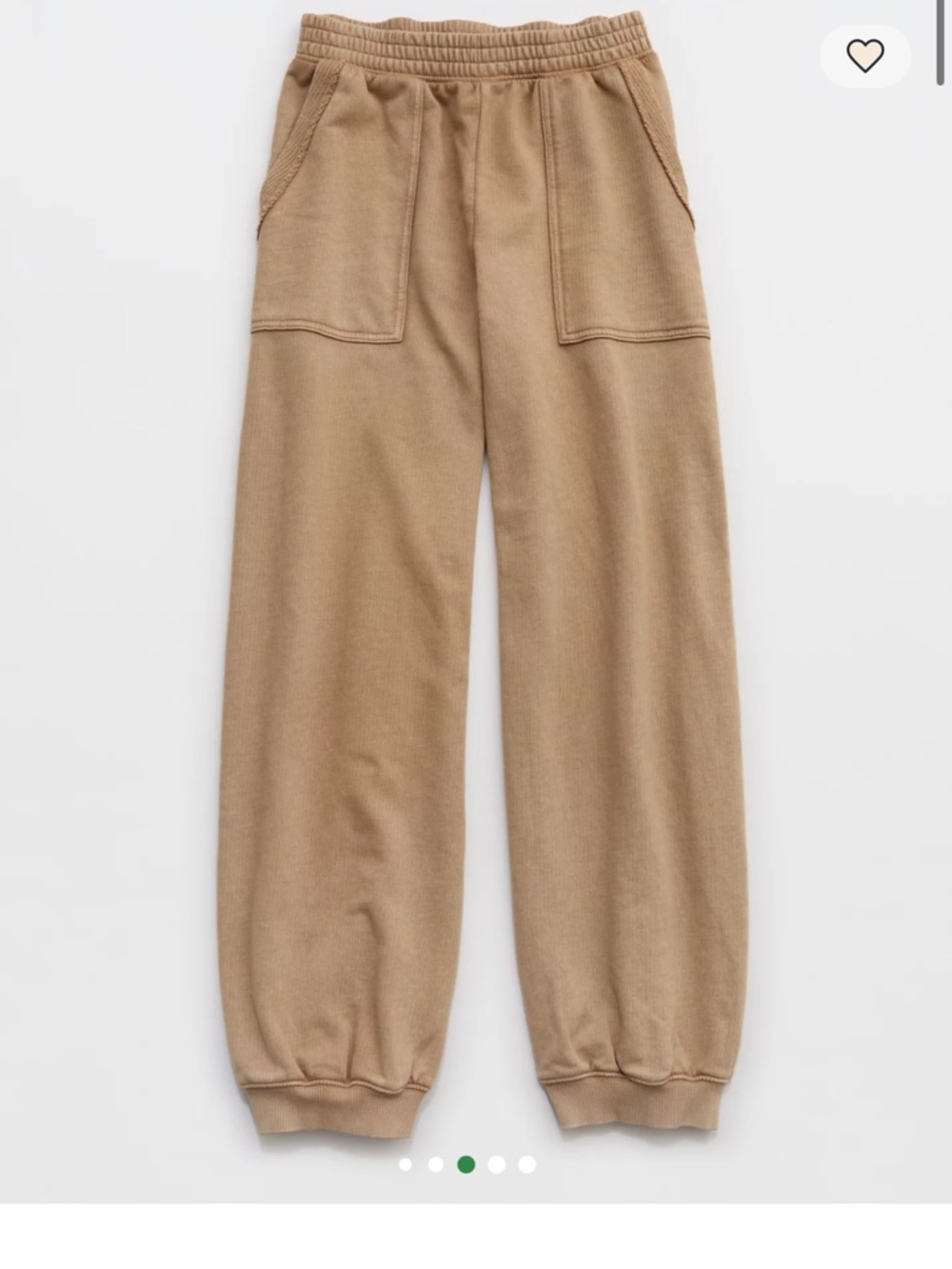 aerie Tan Wide-Leg Track Pants - Picture 2 of 11
